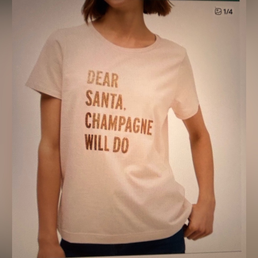 Kate Spade Cream Tee with Gold Accents